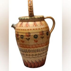 VTG Italian Pottery Jug, Italo Ars Folk Art Pitcher, Mid-Century 1950's - 1960's